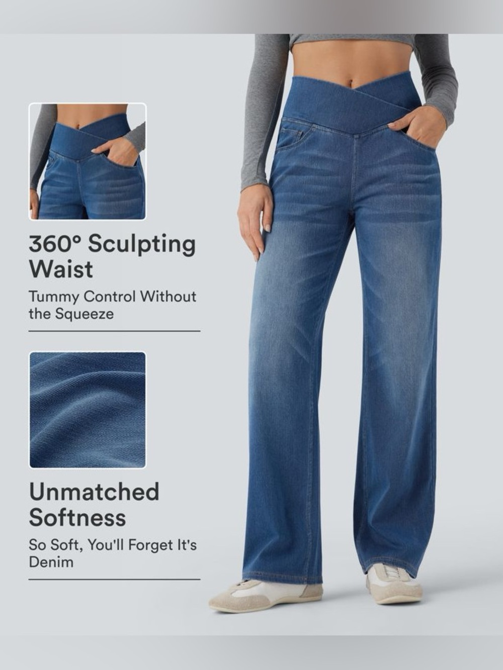 NWT Halara Flex Crossover High Waisted Tummy Control Casual Straight Leg Size XL